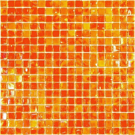 APOLLO TILE Skosh 11.6 in. x 11.6 in. Glossy Fire Orange Glass Mosaic Wall and Floor Tile 18.69 sqft/case, 20PK APLNB88OR806A